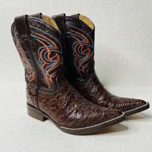 Botas 8 Segundos Toddler Western Cowboy Boots Size 5.5 Croc Embossed Leatehr